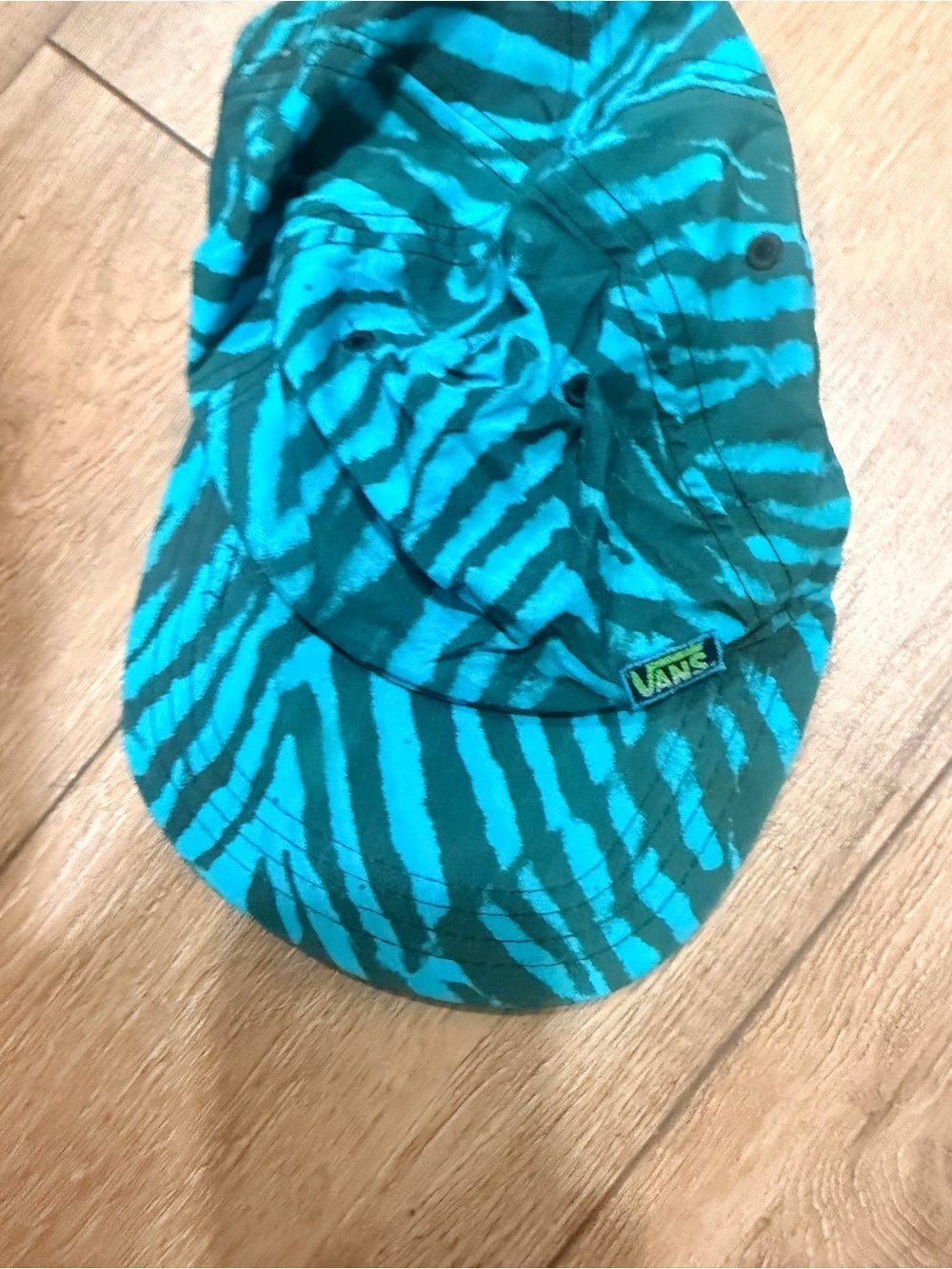 Vans Teal and Black Zebra Print Camp Cap 0356